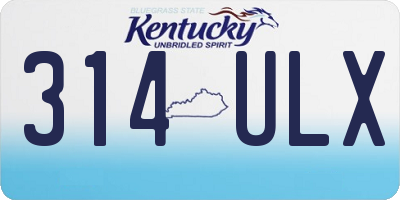 KY license plate 314ULX