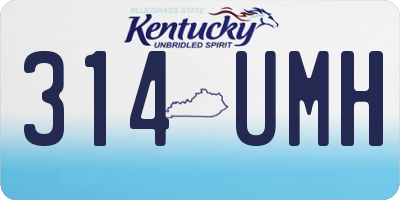 KY license plate 314UMH