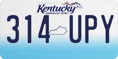 KY license plate 314UPY