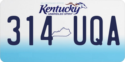 KY license plate 314UQA