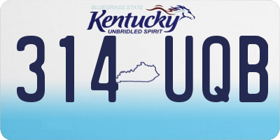 KY license plate 314UQB