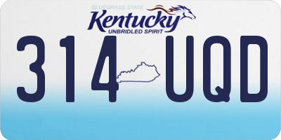 KY license plate 314UQD