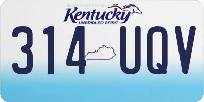 KY license plate 314UQV