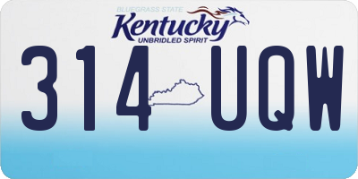 KY license plate 314UQW