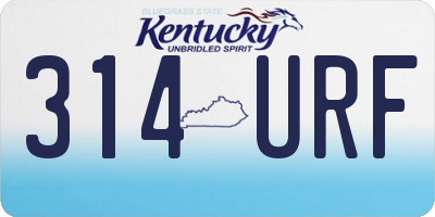 KY license plate 314URF
