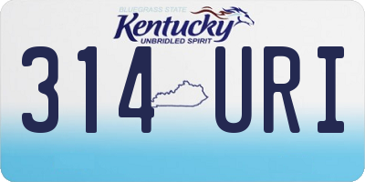 KY license plate 314URI