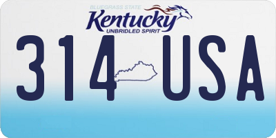 KY license plate 314USA