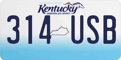 KY license plate 314USB