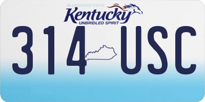 KY license plate 314USC