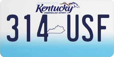 KY license plate 314USF