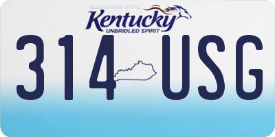 KY license plate 314USG
