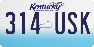 KY license plate 314USK