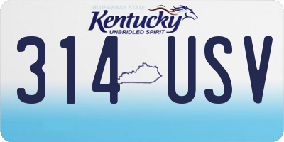 KY license plate 314USV
