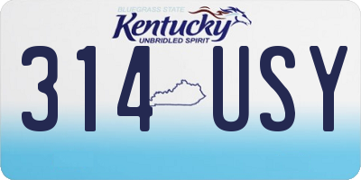 KY license plate 314USY