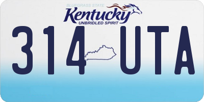 KY license plate 314UTA