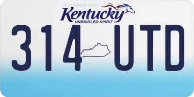 KY license plate 314UTD