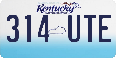 KY license plate 314UTE