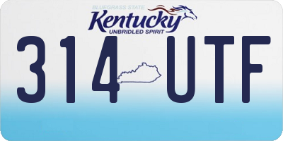 KY license plate 314UTF