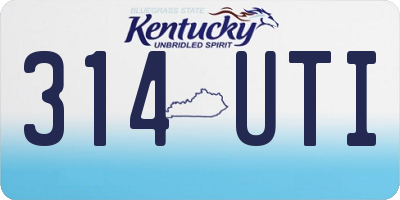 KY license plate 314UTI