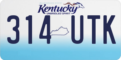 KY license plate 314UTK