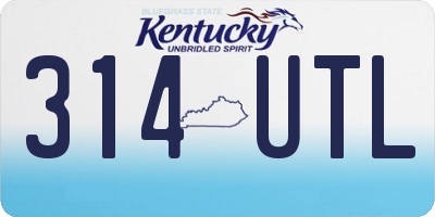KY license plate 314UTL
