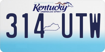 KY license plate 314UTW