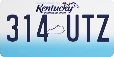 KY license plate 314UTZ