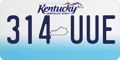 KY license plate 314UUE