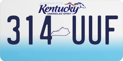 KY license plate 314UUF