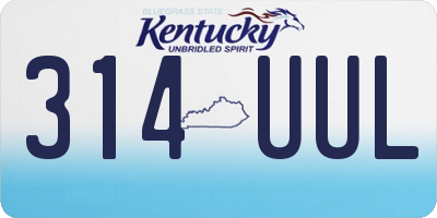 KY license plate 314UUL