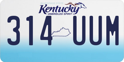 KY license plate 314UUM
