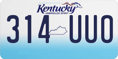 KY license plate 314UUO