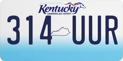 KY license plate 314UUR