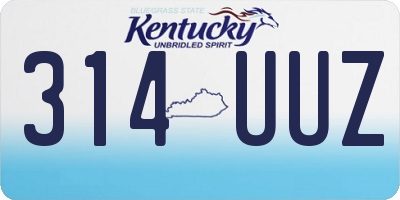 KY license plate 314UUZ