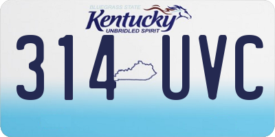 KY license plate 314UVC