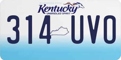KY license plate 314UVO