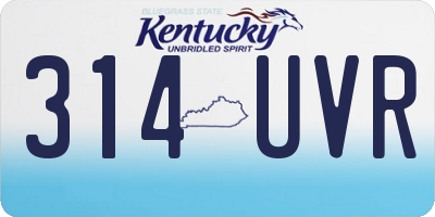 KY license plate 314UVR