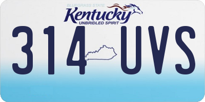 KY license plate 314UVS