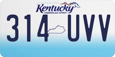 KY license plate 314UVV