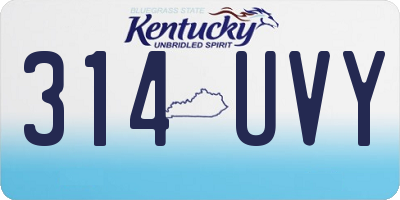 KY license plate 314UVY