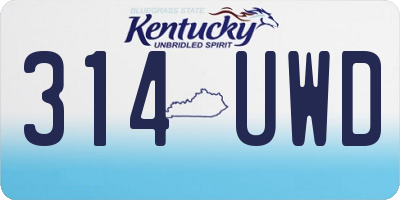 KY license plate 314UWD