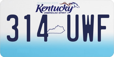 KY license plate 314UWF