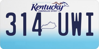 KY license plate 314UWI