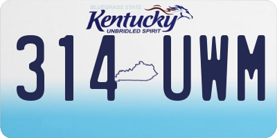 KY license plate 314UWM