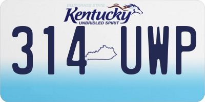 KY license plate 314UWP