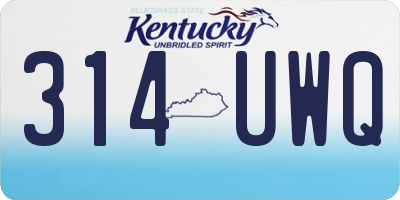 KY license plate 314UWQ
