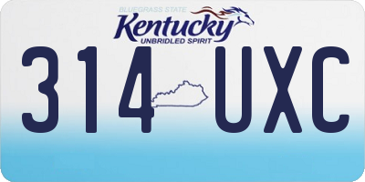 KY license plate 314UXC