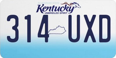 KY license plate 314UXD