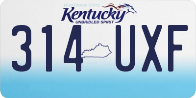 KY license plate 314UXF