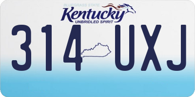 KY license plate 314UXJ